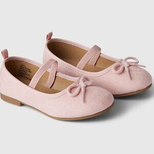 Baby GAP, Toddler Ballet Flats, Pink Size 5, Elastic Band, Faux Bow Detail